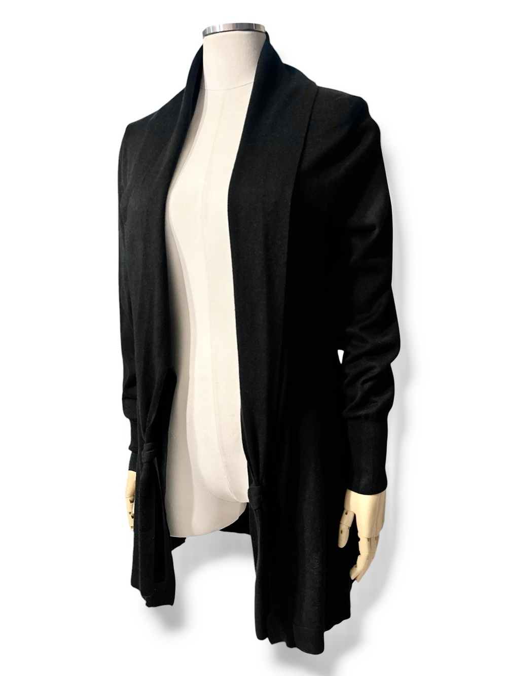 BANANA REPUBLIC Black Silk Cotton Cashmere  Shawl Collar Long Cardigan
